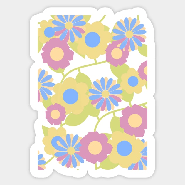Spring Bright Floral Pattern Sticker by georgiagoddard